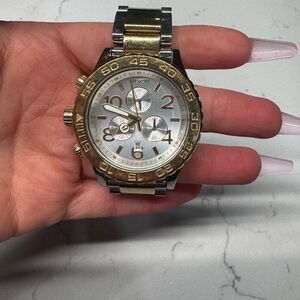 Nixon 42-20 Two-Tone Gold and Silver Watch